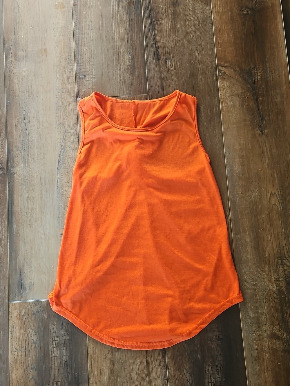 Bright Orange Sleeveless Tank Top With Criss Cross Back Detail